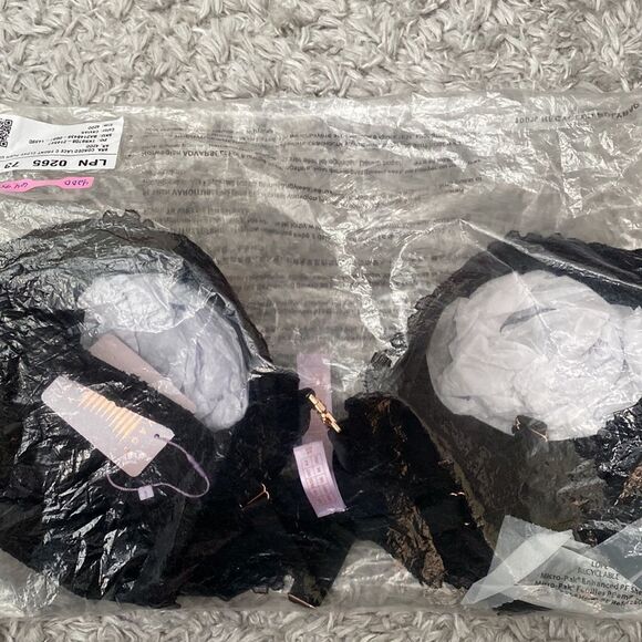 Savage X Fenty Romantic Corded Lace Front-Closure Push-Up Bra Black Caviar 42DD - Picture 7 of 9